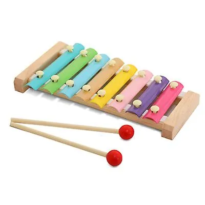 1# 8-note Colorful Aluminum Plate Percussion Early Educational Musical Toy For Toddlers Baby AZ11762