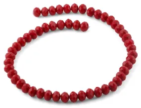 10mm Red Faceted Rondelle Crystal Beads