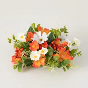 10"H Sullivans Tangerine Cream Floral Orb, Multicolor