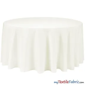 132" Round Polyester Seamless Tablecloth | Sold by Single Piece or Wholesale Box |