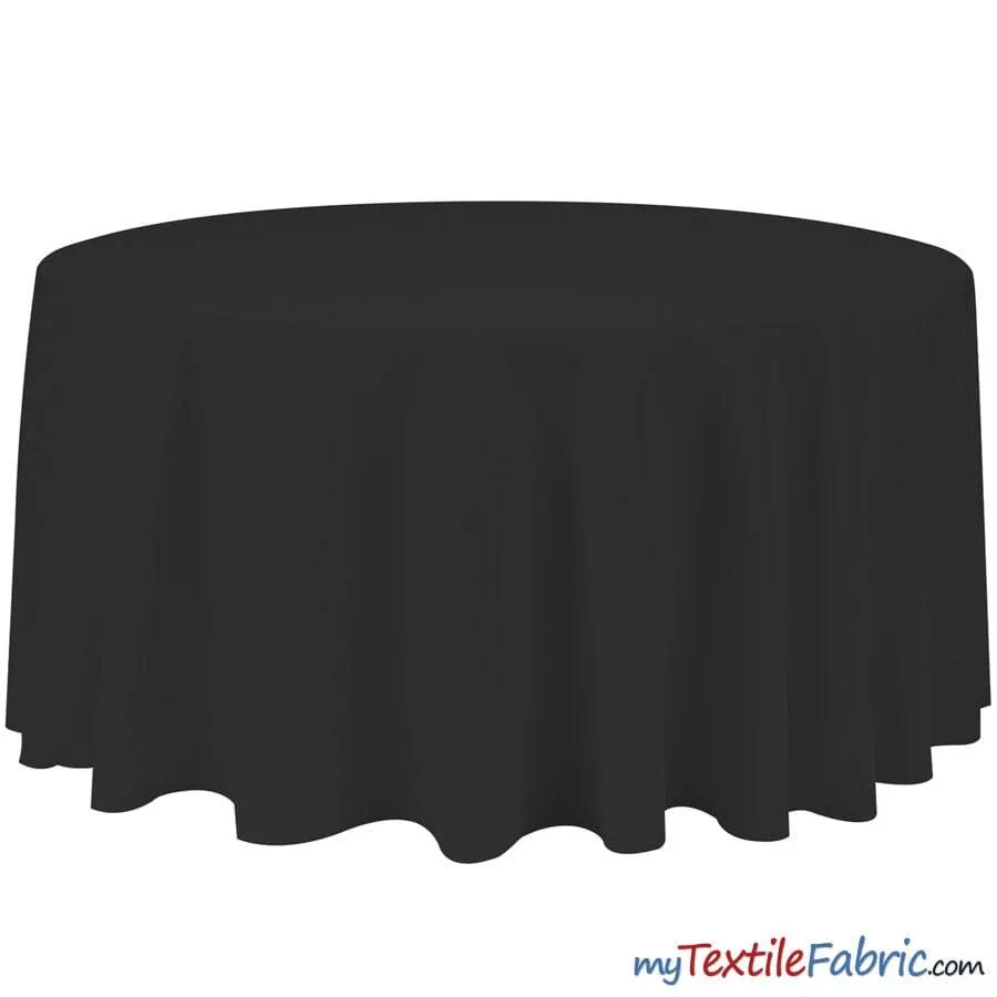 132" Round Polyester Seamless Tablecloth | Sold by Single Piece or Wholesale Box |