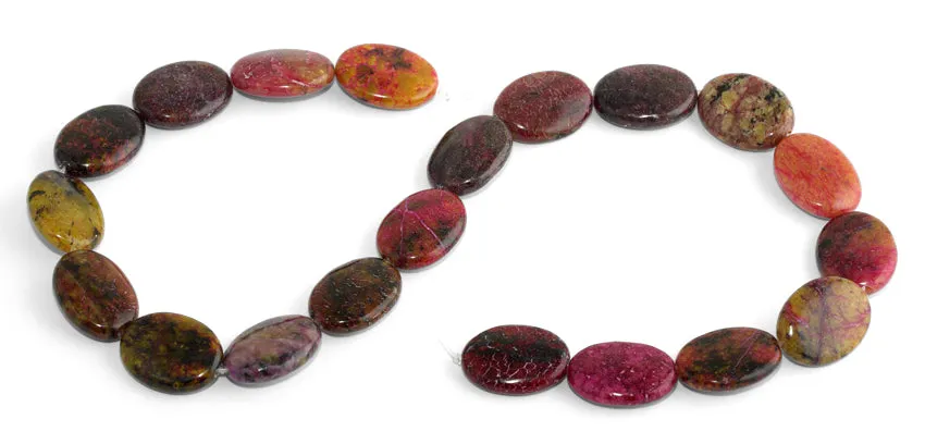 15x20MM Red Turtle Jasper Oval Gemstone Beads