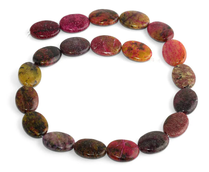 15x20MM Red Turtle Jasper Oval Gemstone Beads