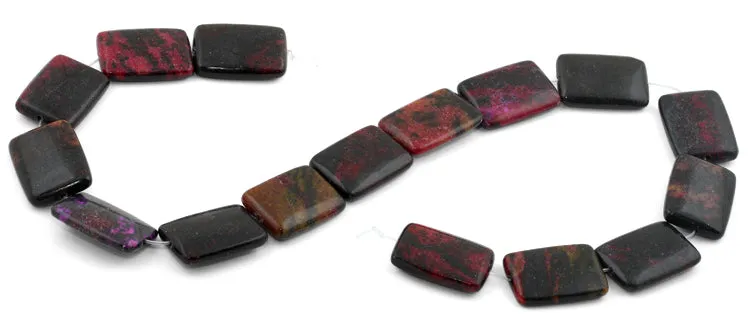 18x25mm Red Turtle Jasper Rectangular Beads