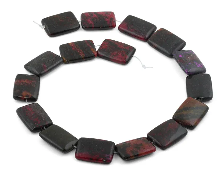 18x25mm Red Turtle Jasper Rectangular Beads