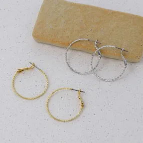 30mm Textured Hoop Earrings