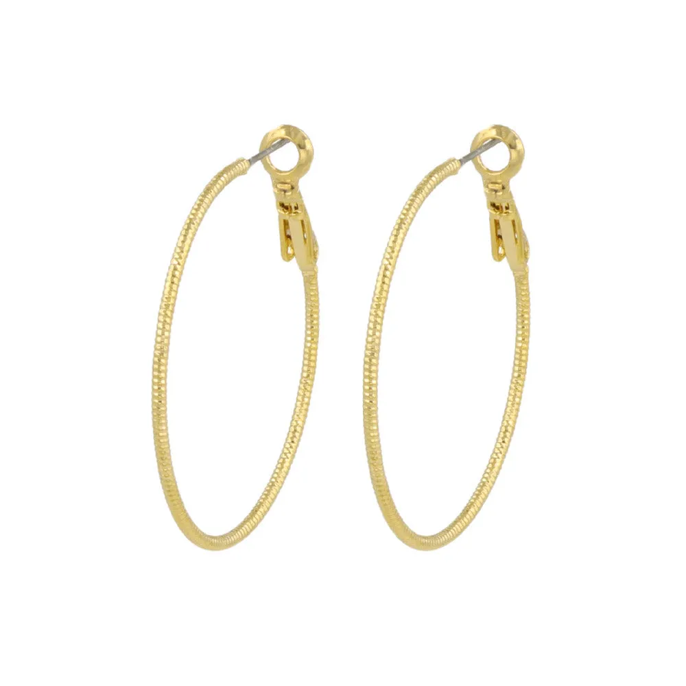 30mm Textured Hoop Earrings