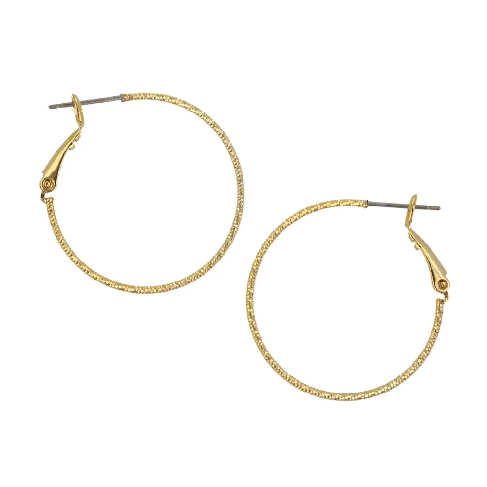 30mm Textured Hoop Earrings