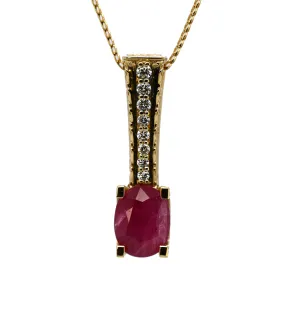 5.26 CT RUBY & DIAMOND PENDANT