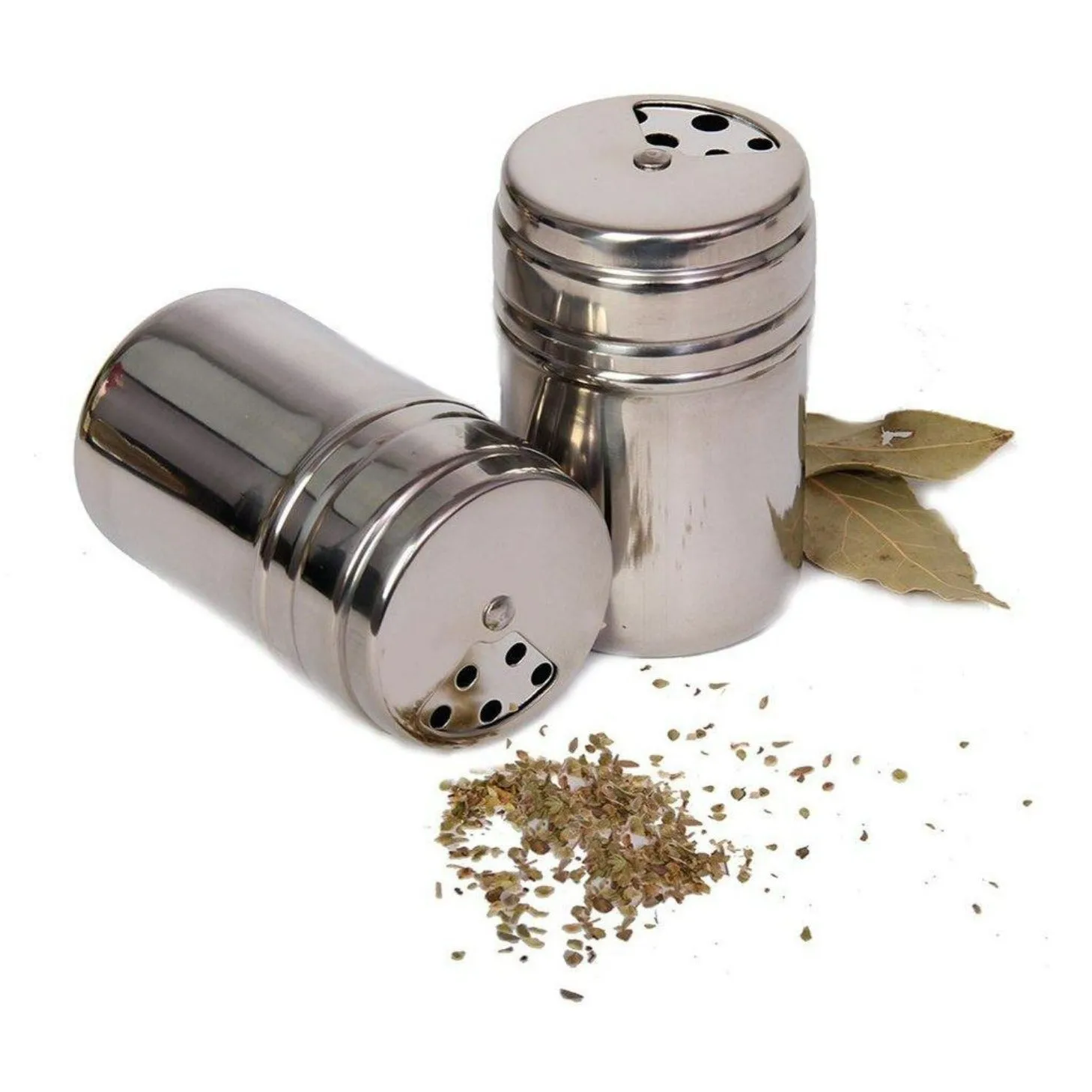 6 PC STAINLESS STEEL SPICE SHAKERS KIT