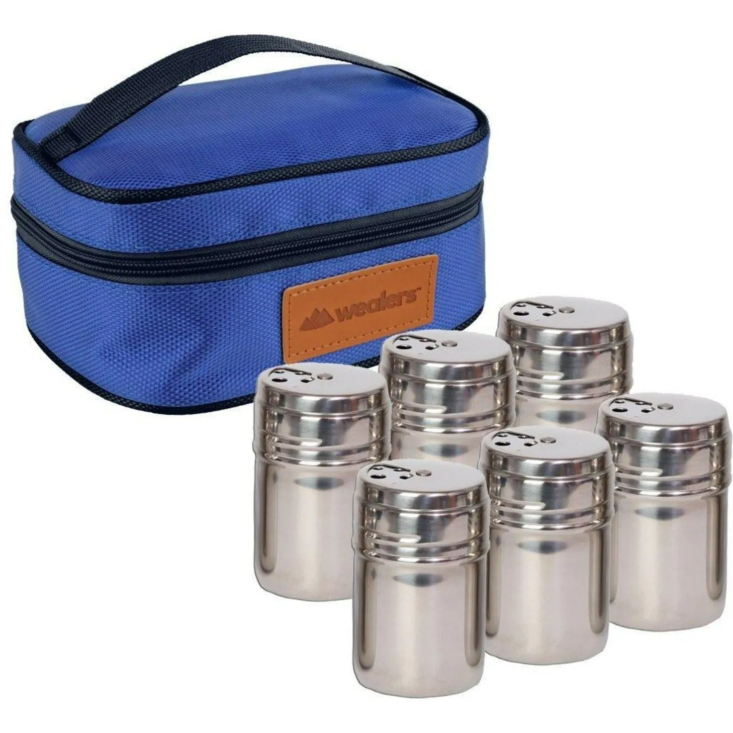 6 PC STAINLESS STEEL SPICE SHAKERS KIT