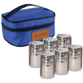 6 PC STAINLESS STEEL SPICE SHAKERS KIT