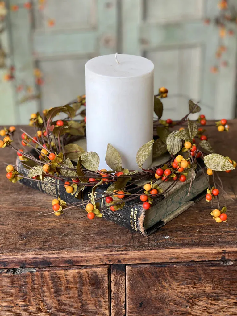 6.5" Bittersweet   Leaves Candle Ring