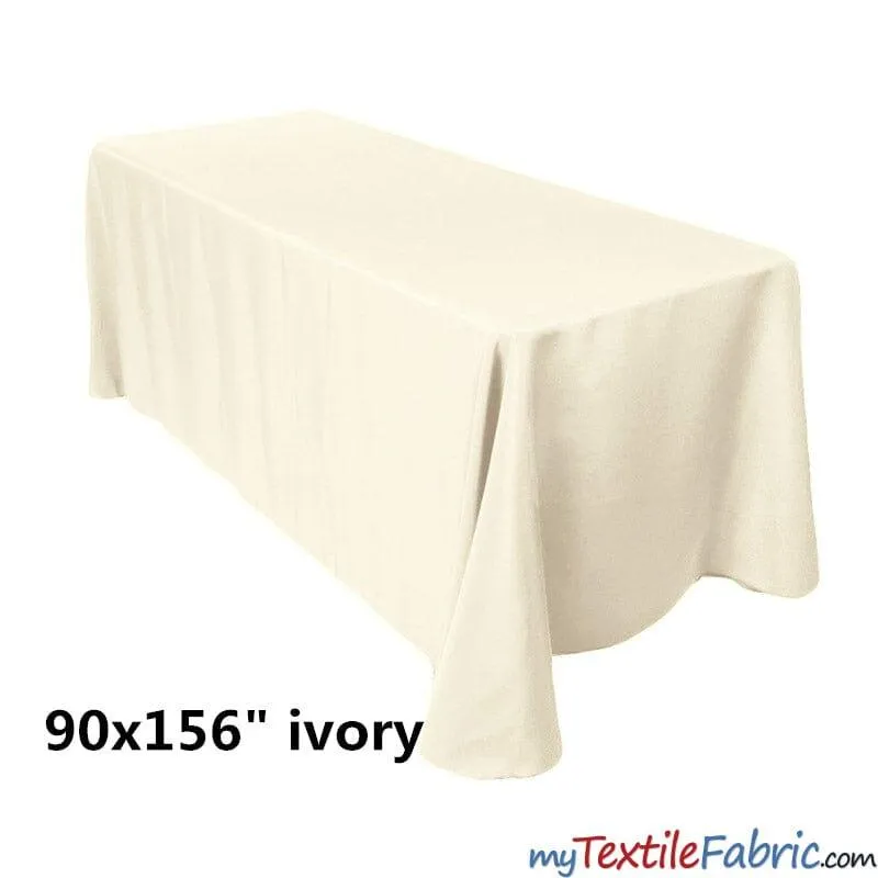 90" x 156" Polyester 8ft Tablecloth | 8ft Table Drape | Sold by Piece or Wholesale Box |