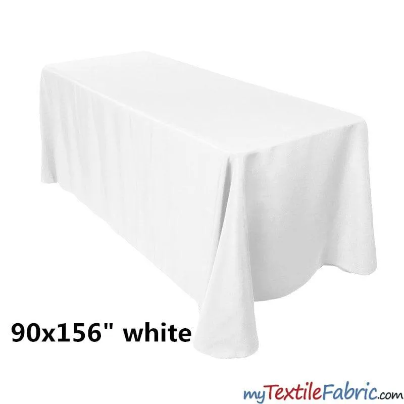 90" x 156" Polyester 8ft Tablecloth | 8ft Table Drape | Sold by Piece or Wholesale Box |