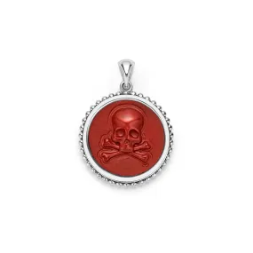 Anthem Red Jasper Skull Crossbone Amulet