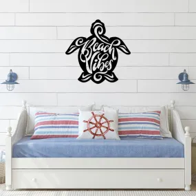 Beach Vibes Turtle - Metal Wall Art