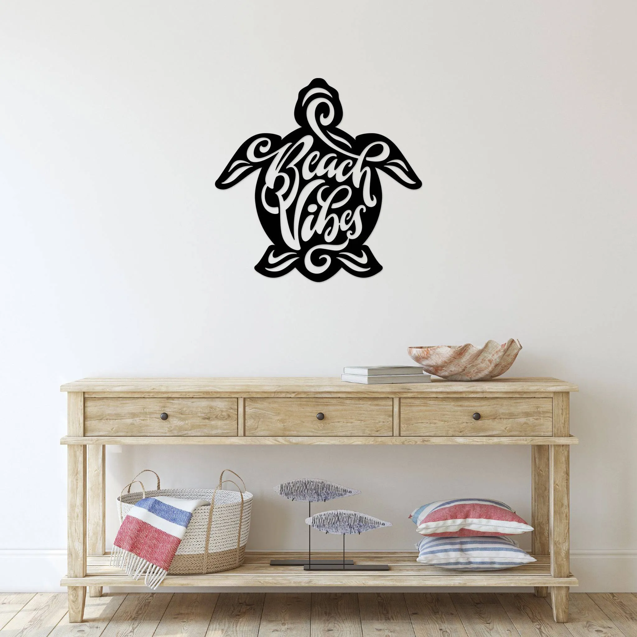 Beach Vibes Turtle - Metal Wall Art