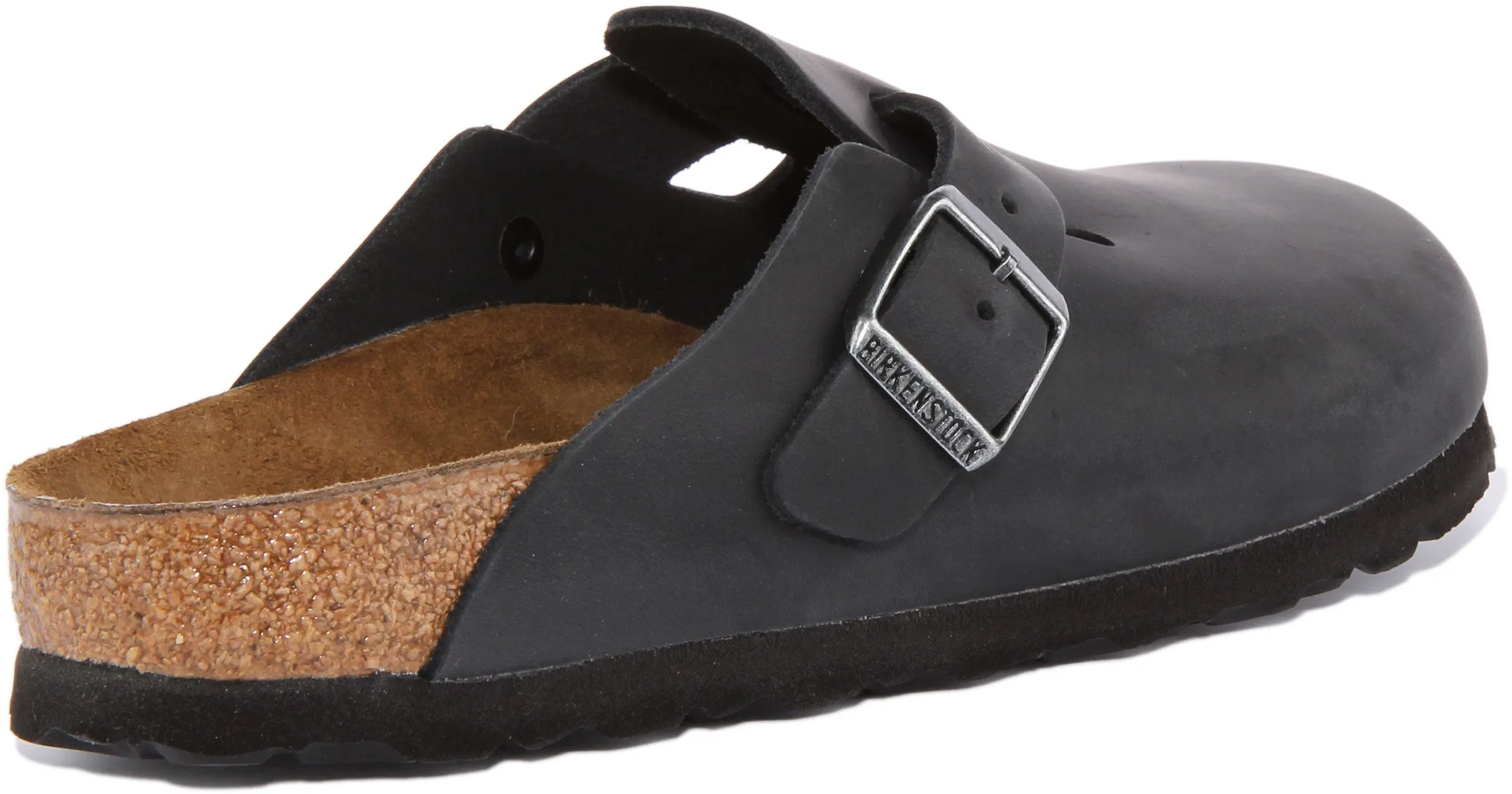 Birkenstock Boston NL In Black Leather | Narrow Fit