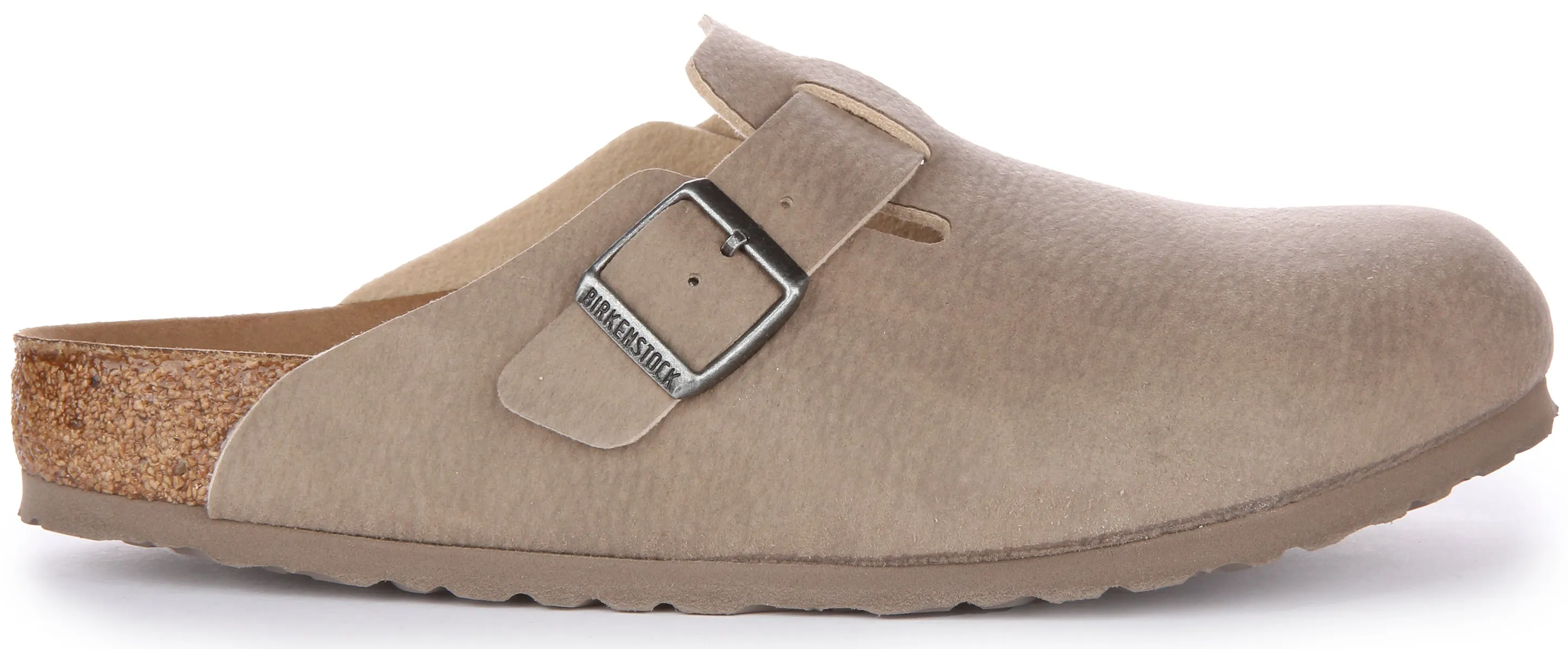 Birkenstock Boston Vegan In Grey | Regular Fit