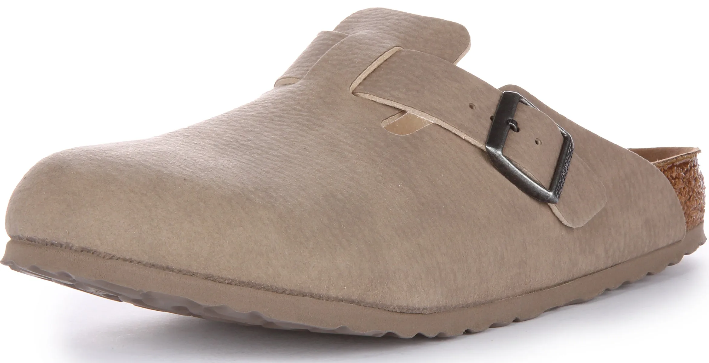 Birkenstock Boston Vegan In Grey | Regular Fit