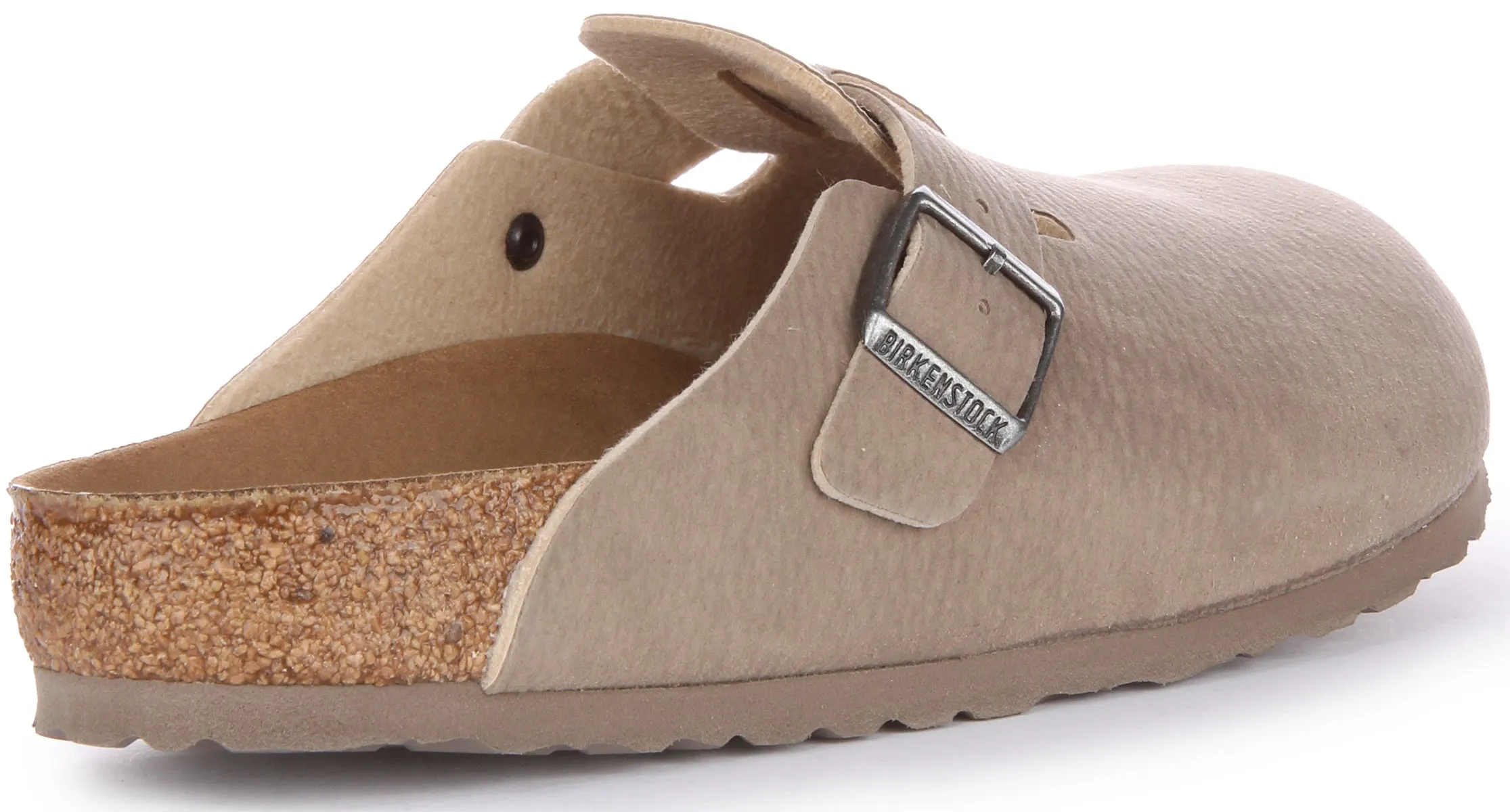 Birkenstock Boston Vegan In Grey | Regular Fit