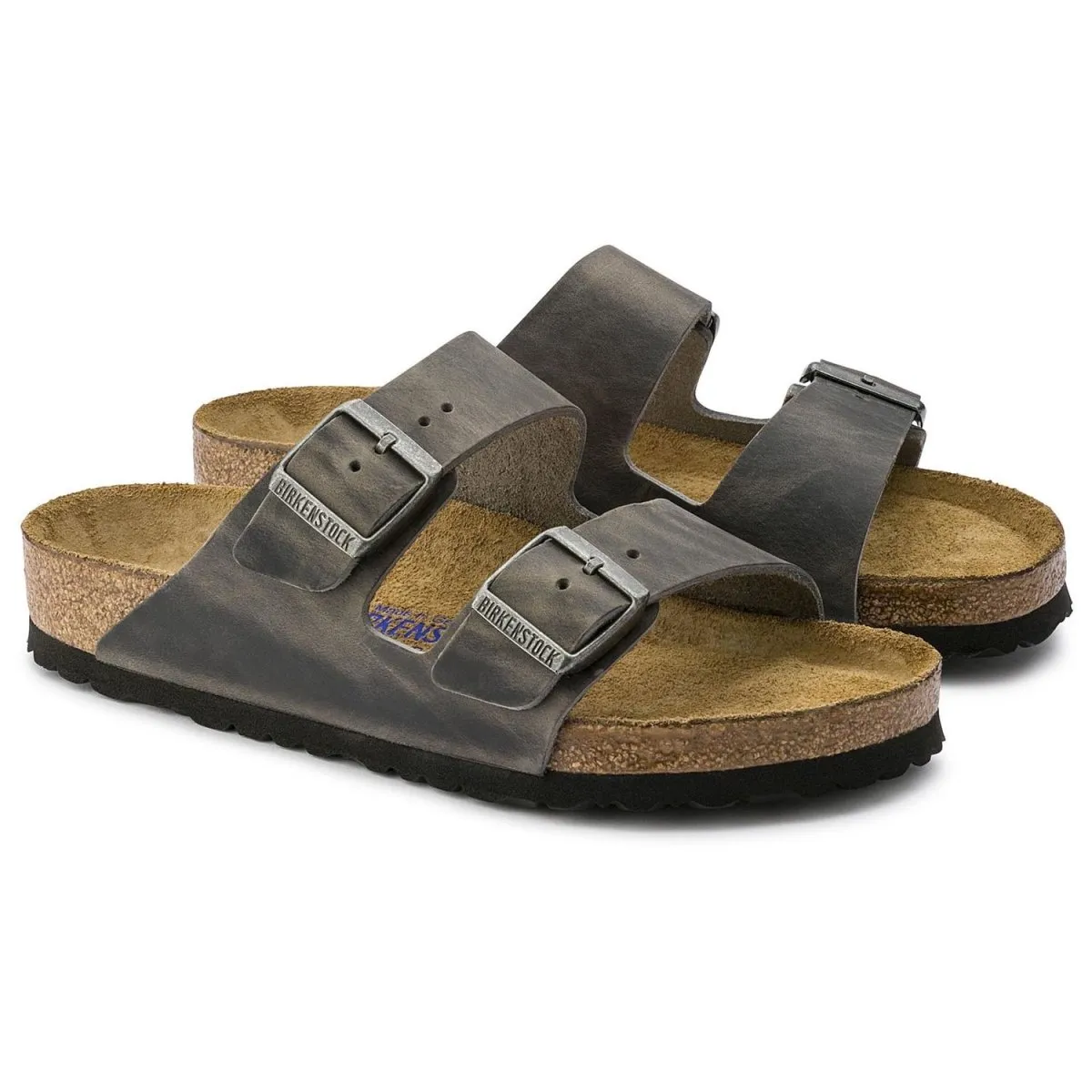 Birkenstock Men's Arizona Soft Footbed Iron Oiled Leather