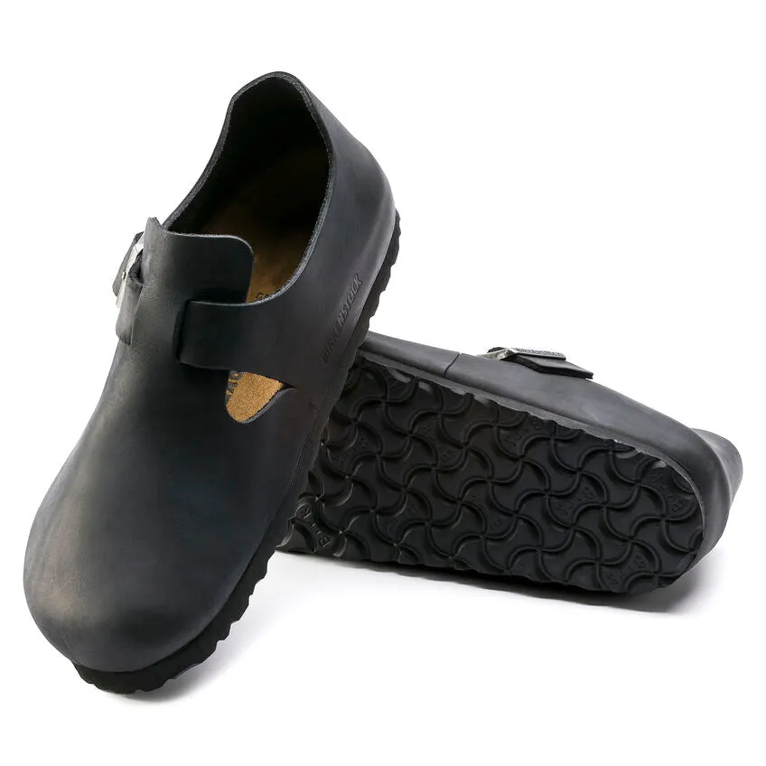 Birkenstock UNISEX London Oiled Leather (Black - Wide Fit)