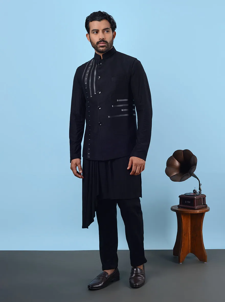 Black Kurta Set with Koti | TULA