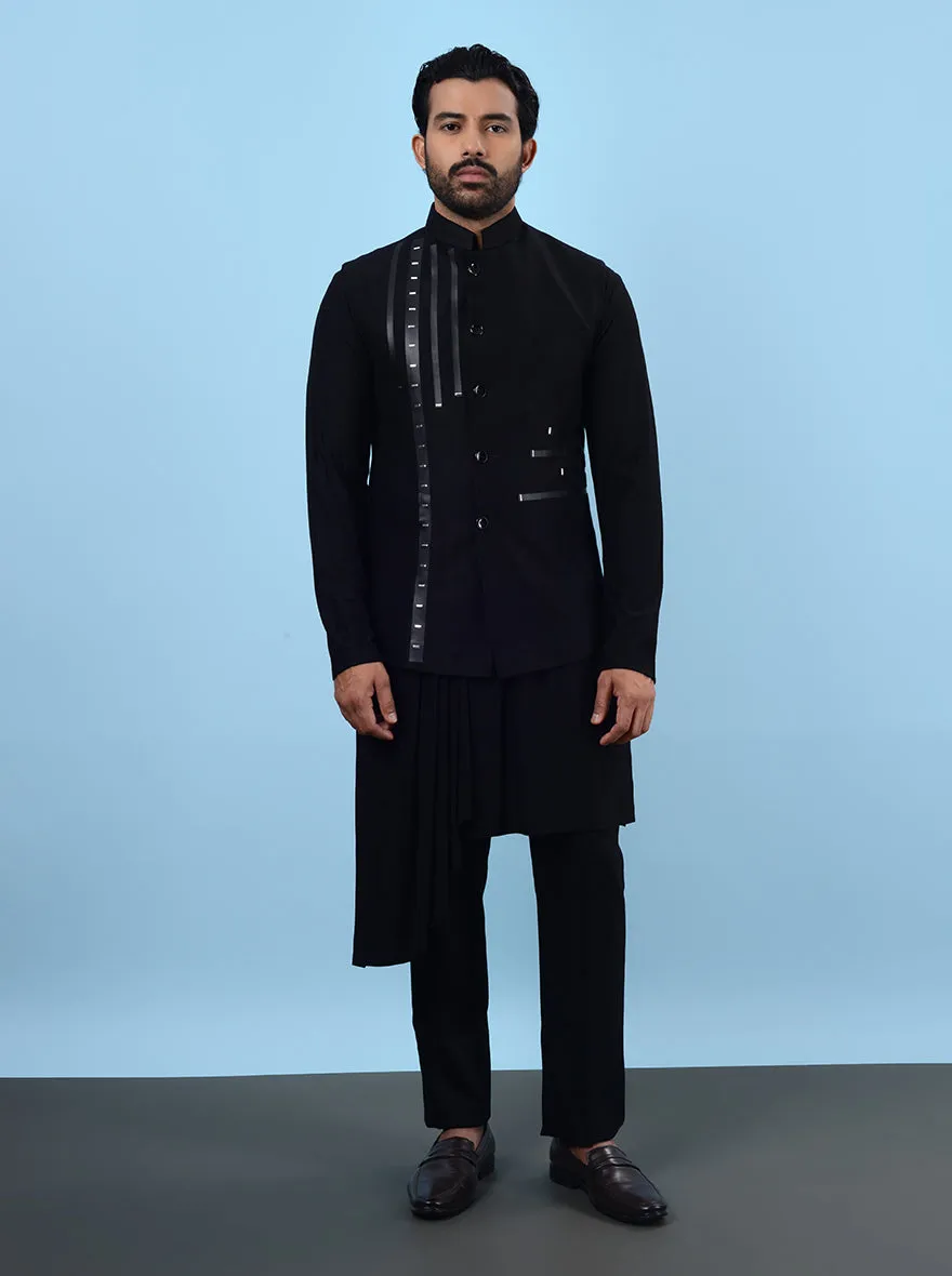 Black Kurta Set with Koti | TULA