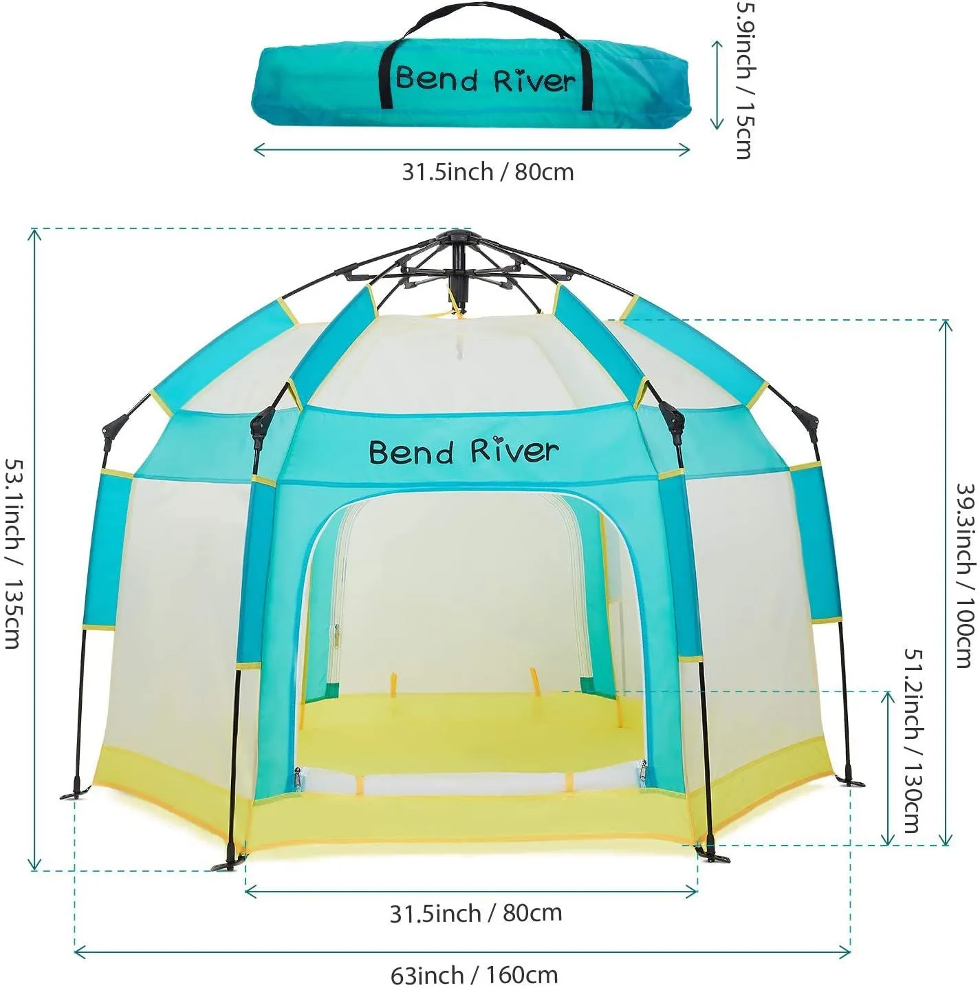 BRiverLux™ Foldable Baby Playpen w/ Canopy: Play Yard Tent Indoor/Outdoor Net