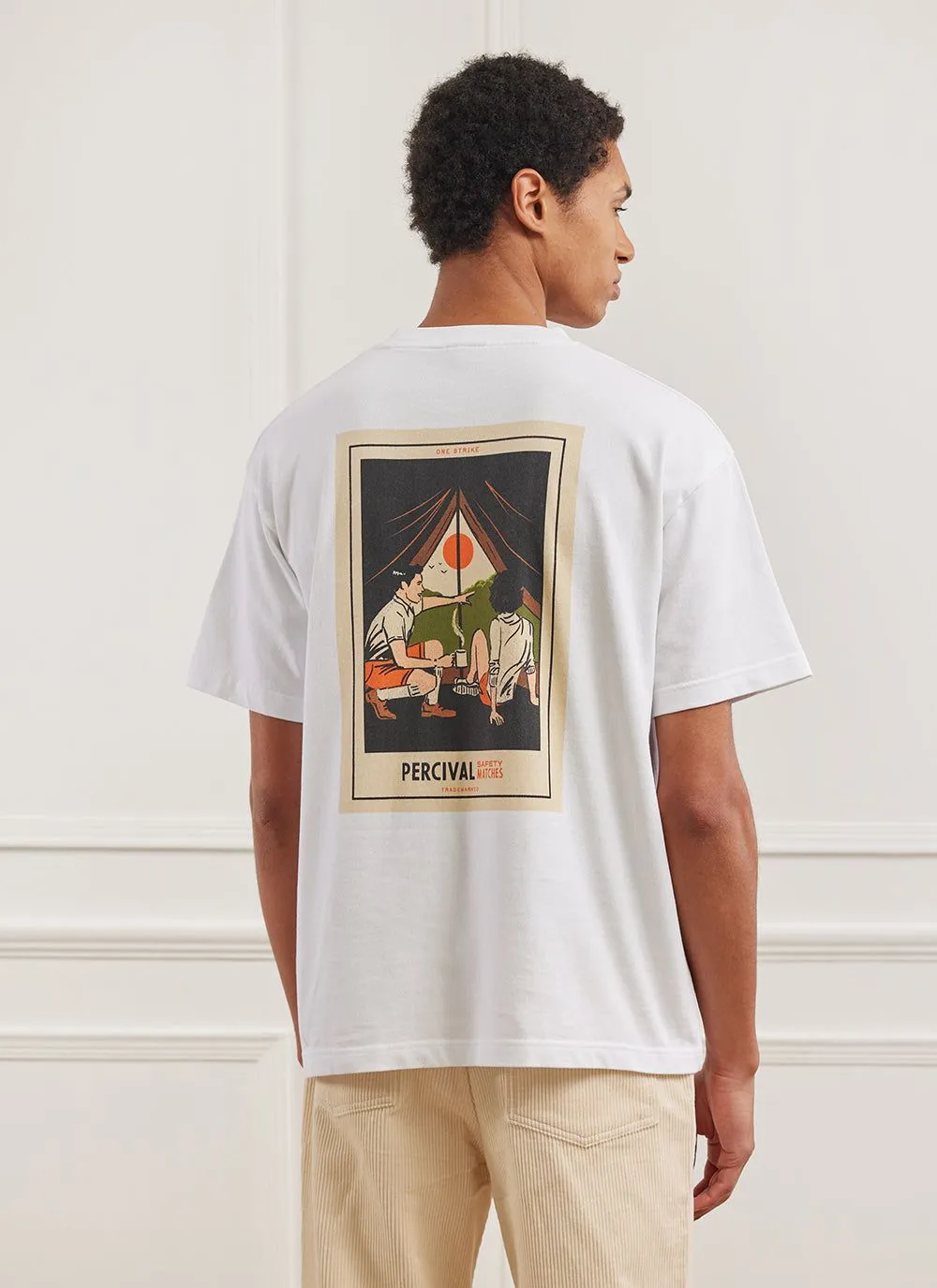 Campers Safety Matches Oversized T Shirt | Embroidered Organic Cotton | White