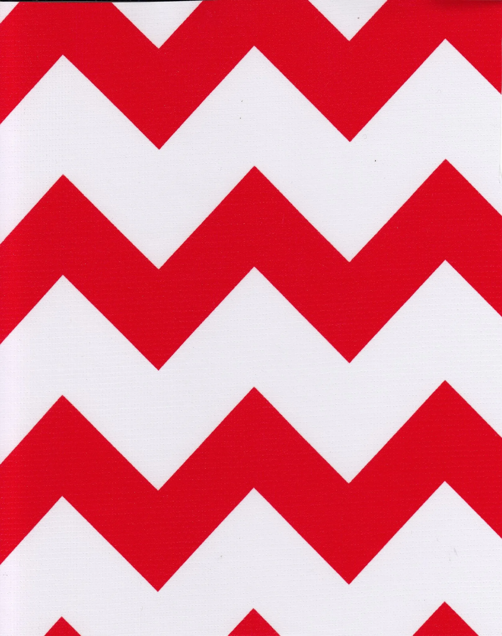 Chevron Red Oilcloth Tablecloth with Solid Red Trim