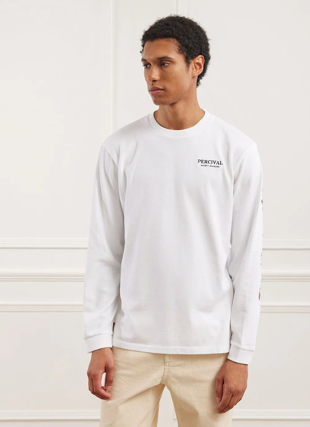 Climbers Long Sleeve T Shirt | Embroidered Organic Cotton | White