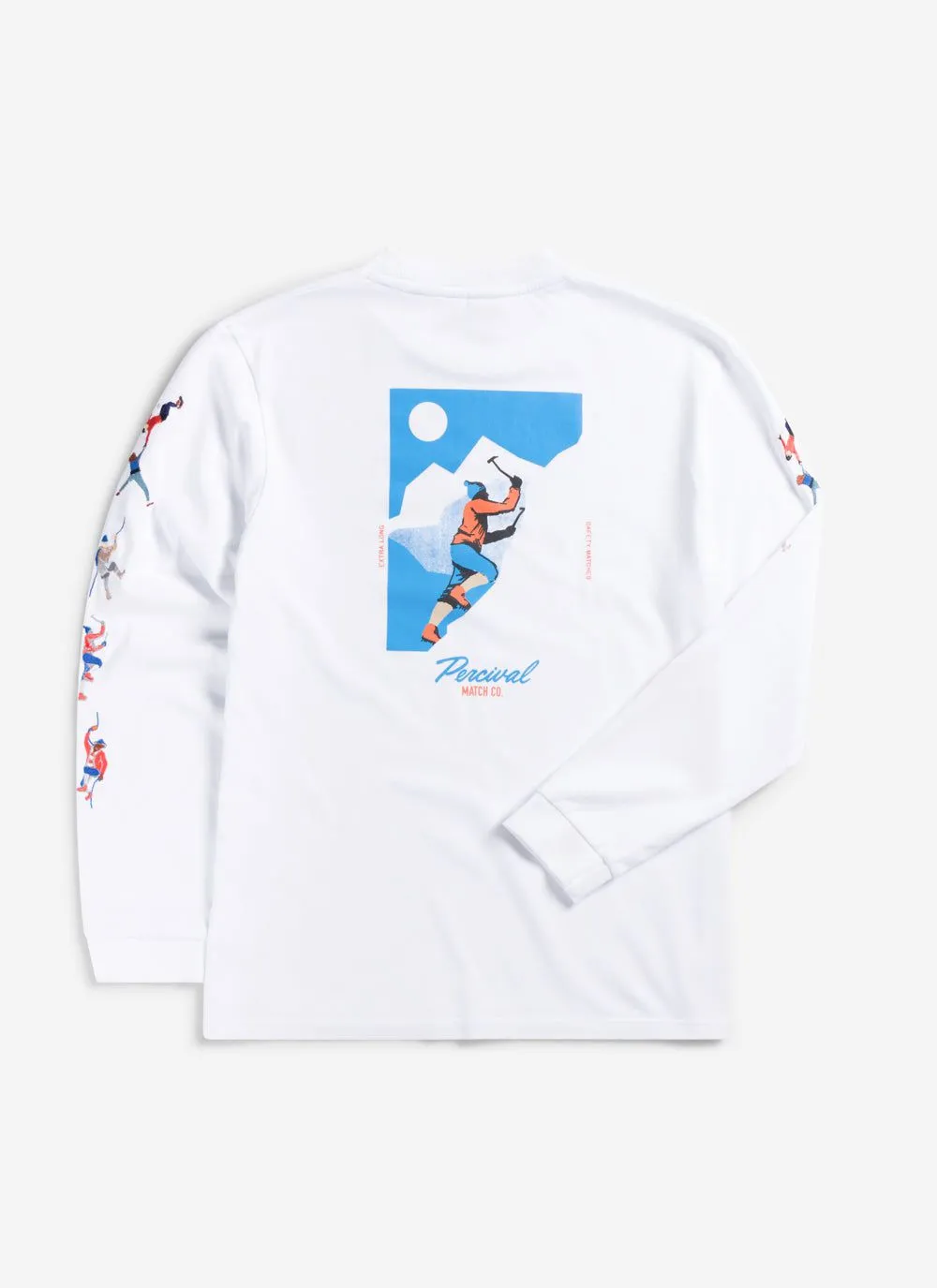 Climbers Long Sleeve T Shirt | Embroidered Organic Cotton | White