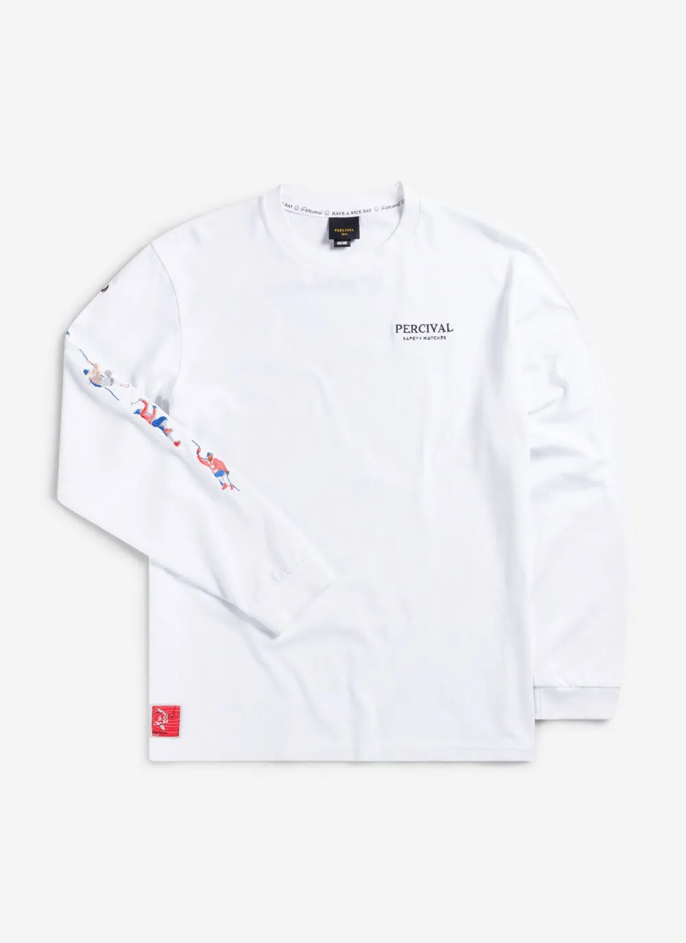 Climbers Long Sleeve T Shirt | Embroidered Organic Cotton | White