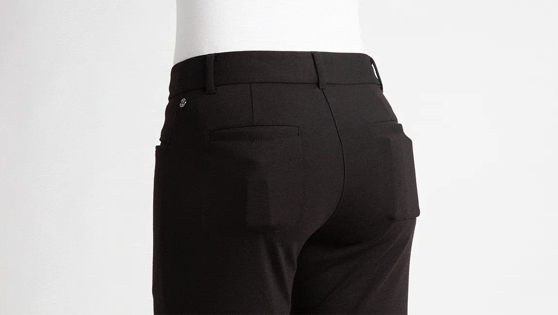 Crop | Lite Dress Pant Yoga Pants (Black)