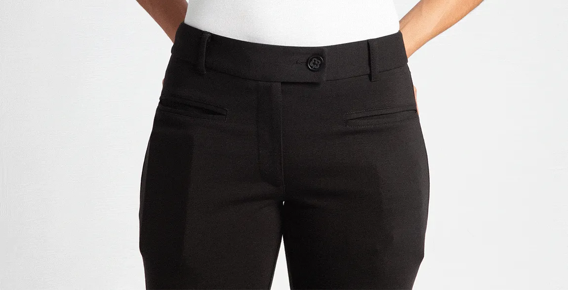 Crop | Lite Dress Pant Yoga Pants (Black)