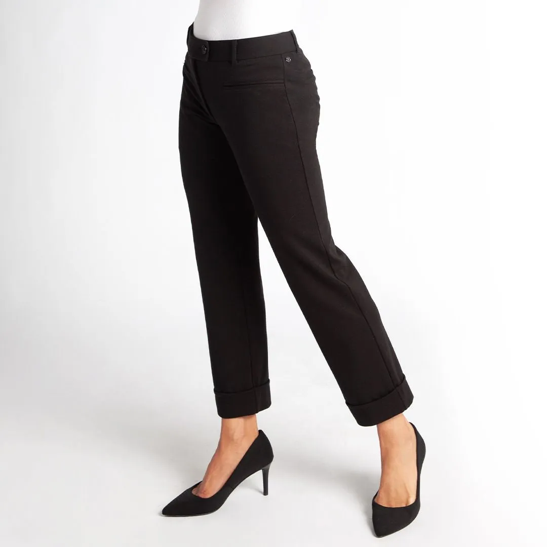 Crop | Lite Dress Pant Yoga Pants (Black)