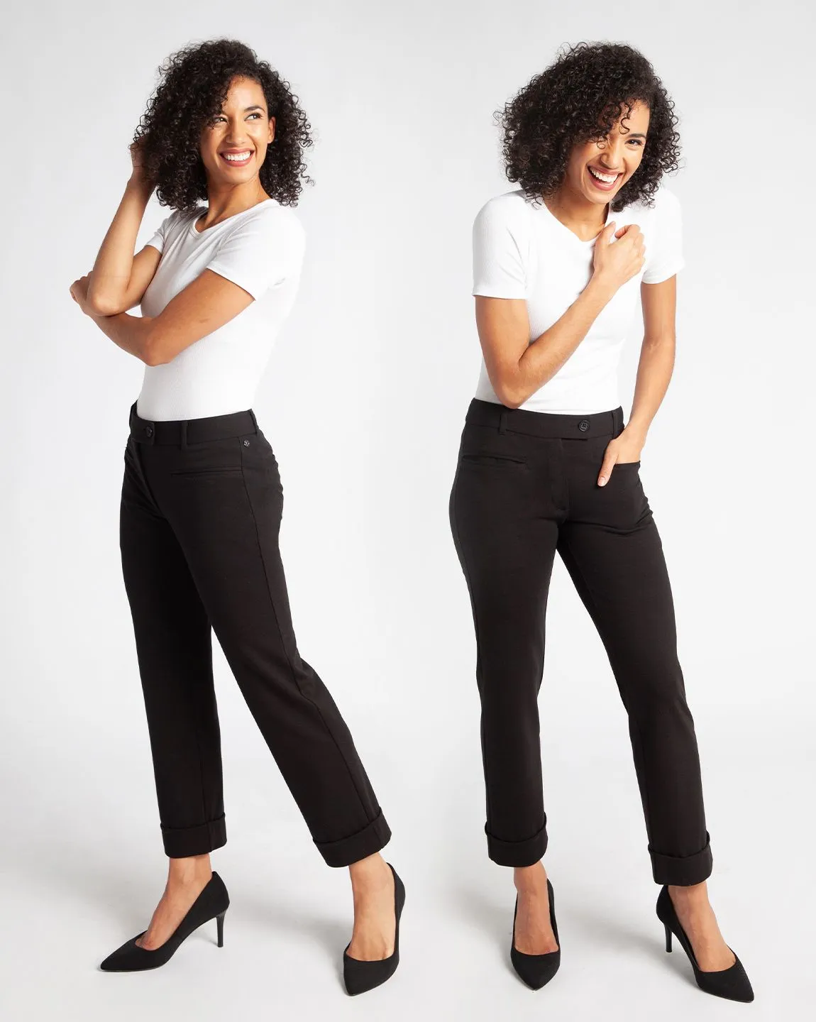 Crop | Lite Dress Pant Yoga Pants (Black)