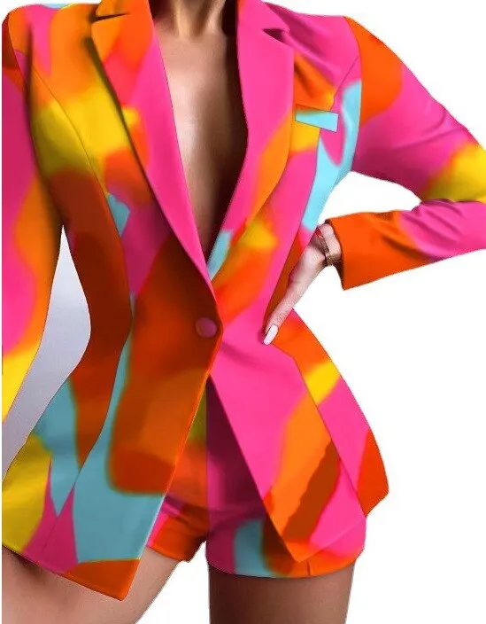 DressBetty - Colorful Long Sleeve Blazer