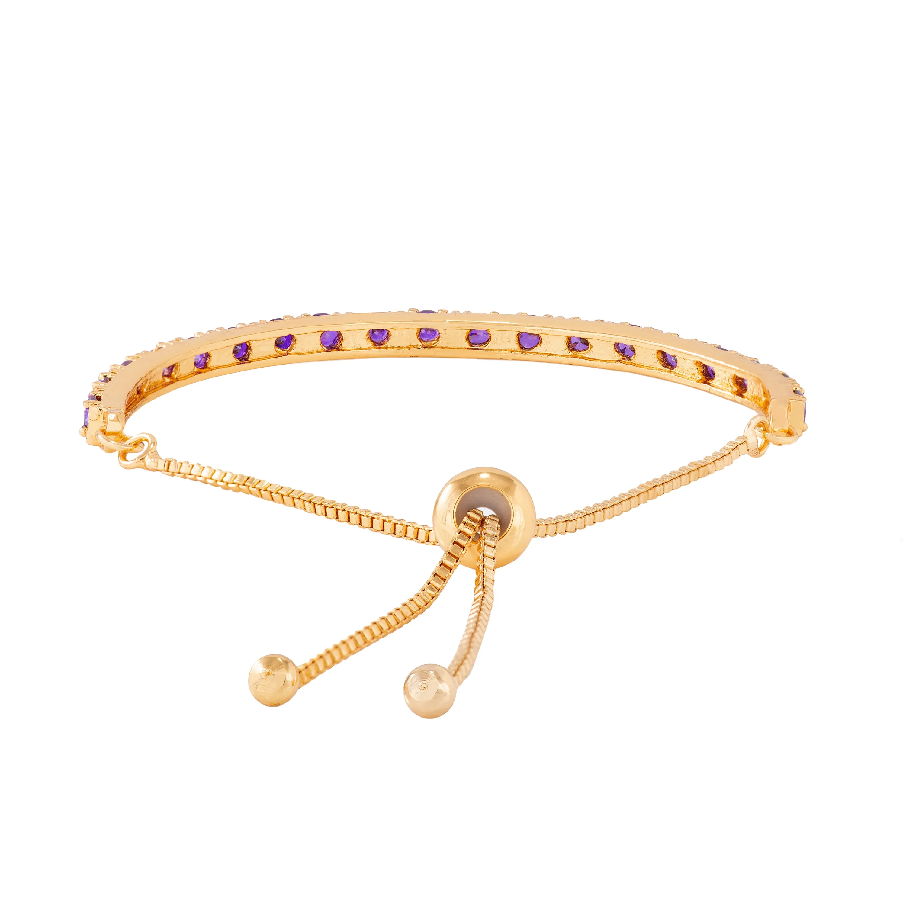 Estele Gold Plated Candy Bracelet with Blue American Diamonds Bracelet(adjustable)