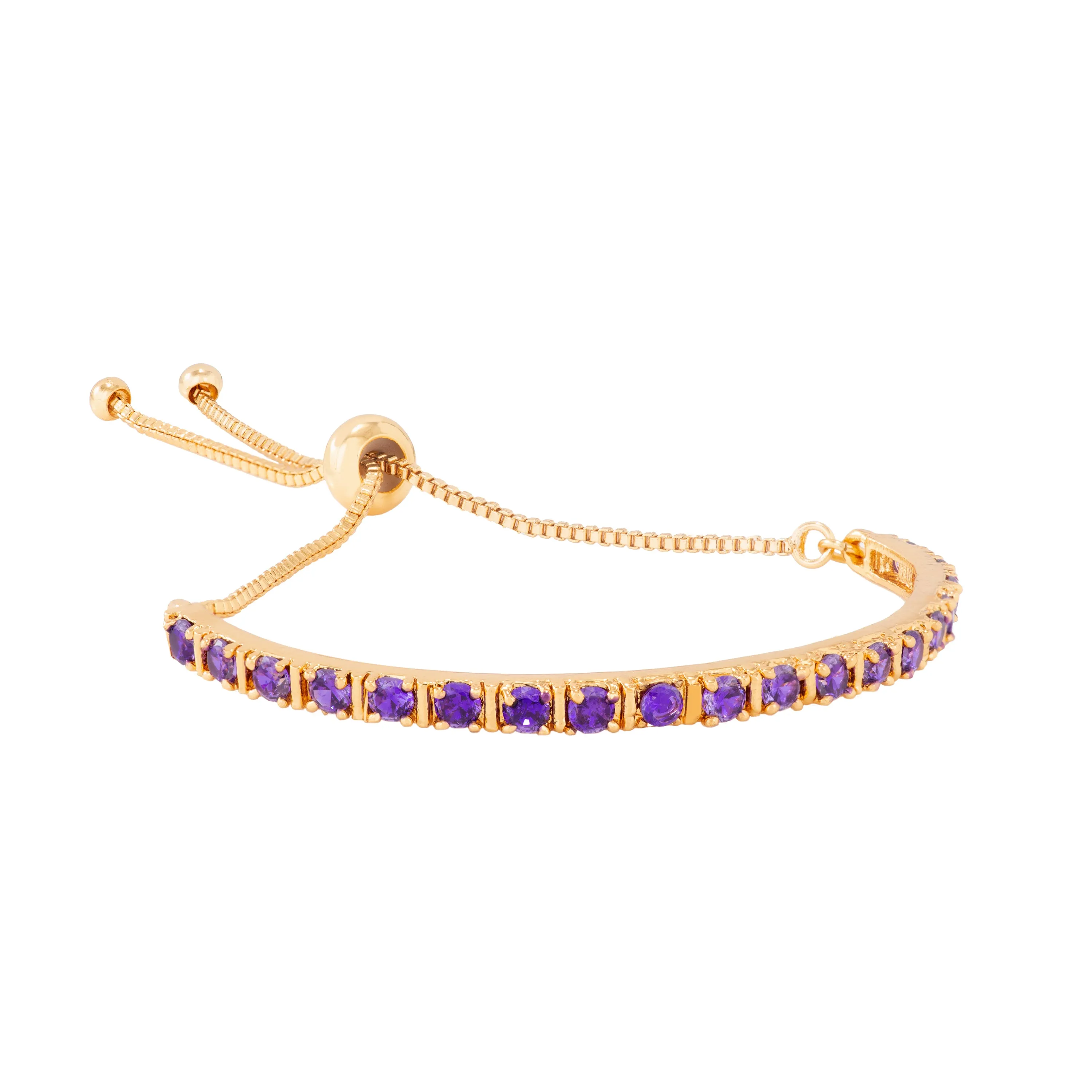 Estele Gold Plated Candy Bracelet with Blue American Diamonds Bracelet(adjustable)