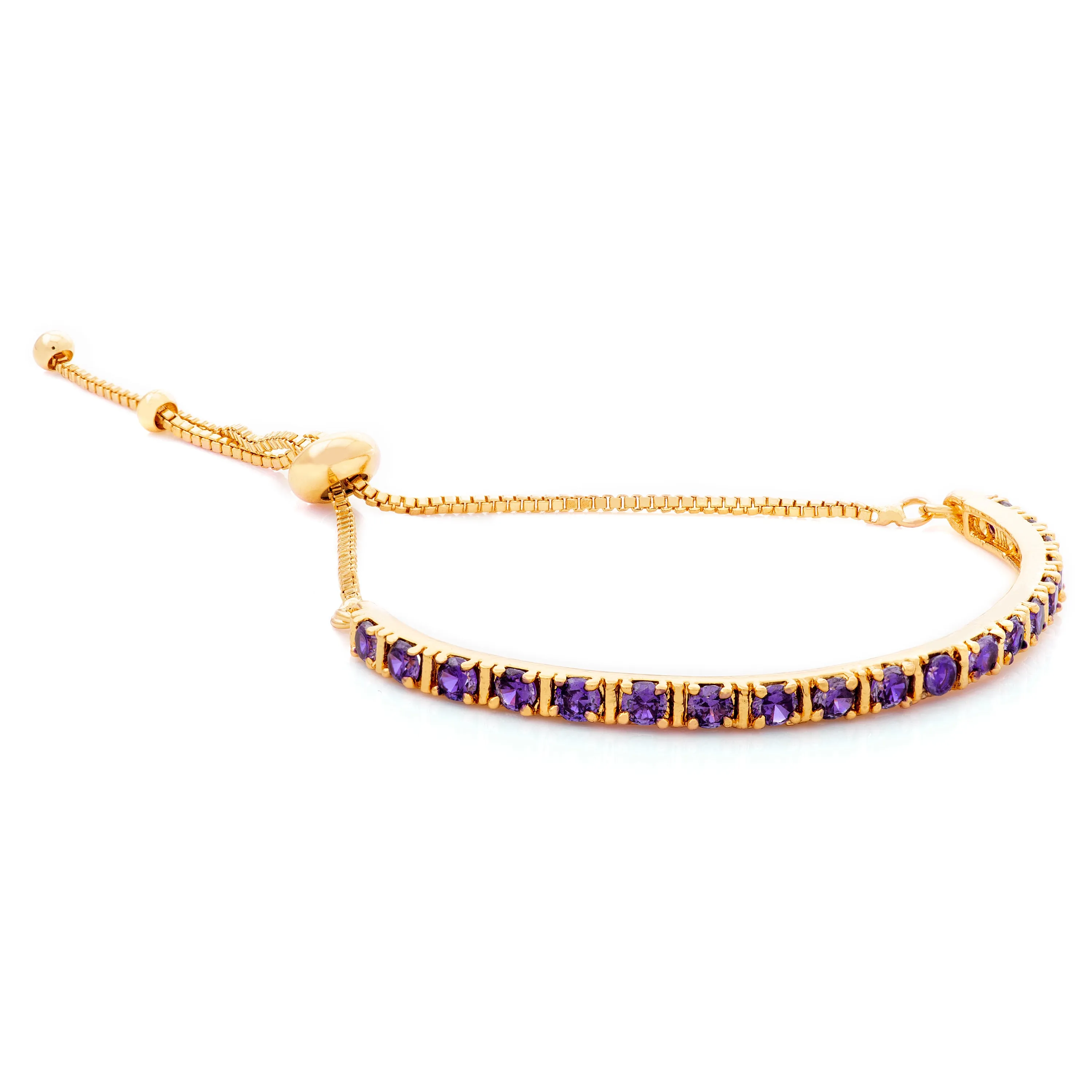 Estele Gold Plated Candy Bracelet with Blue American Diamonds Bracelet(adjustable)