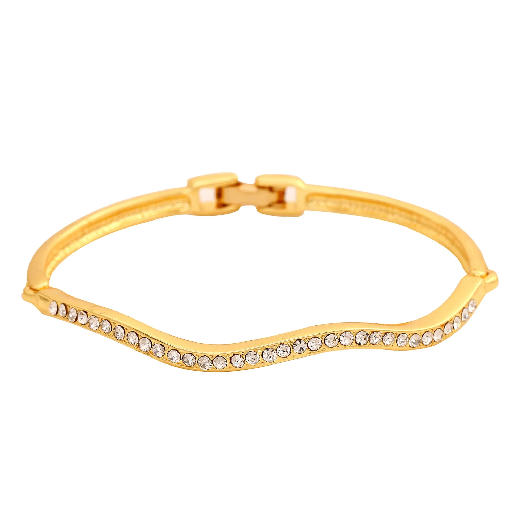 Estele Gold Plated Candy Bracelet with White American Diamonds Bracelet