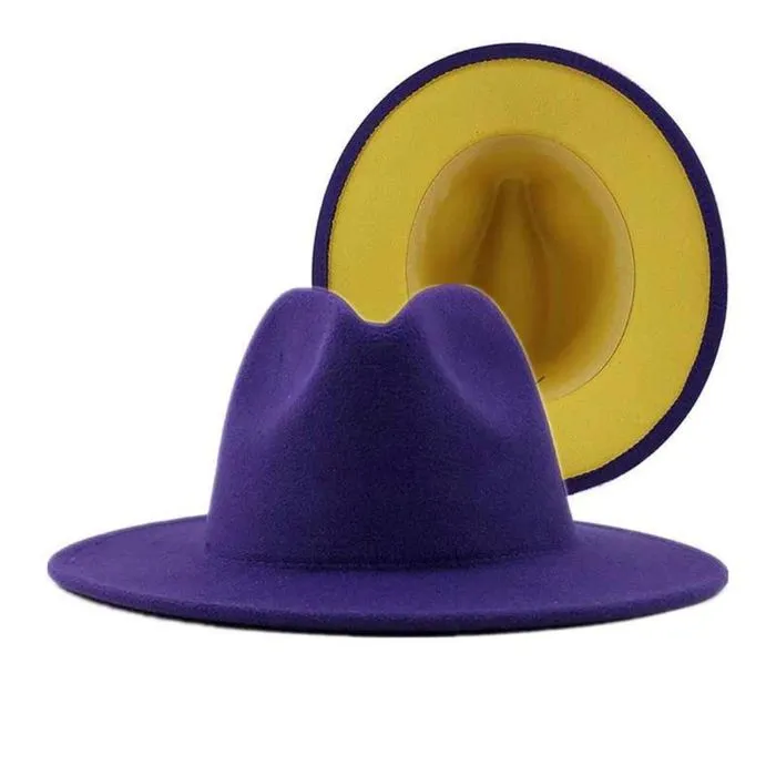 Fedora Two Tone Wide Brim Hat for Women