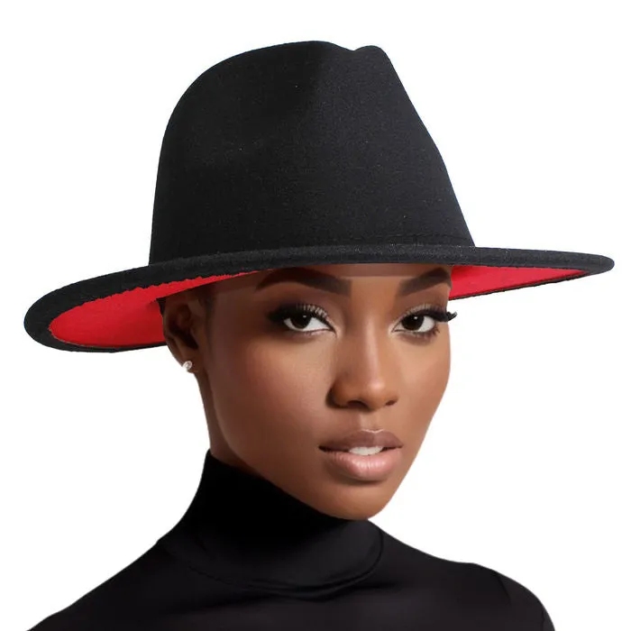 Fedora Two Tone Wide Brim Hat for Women