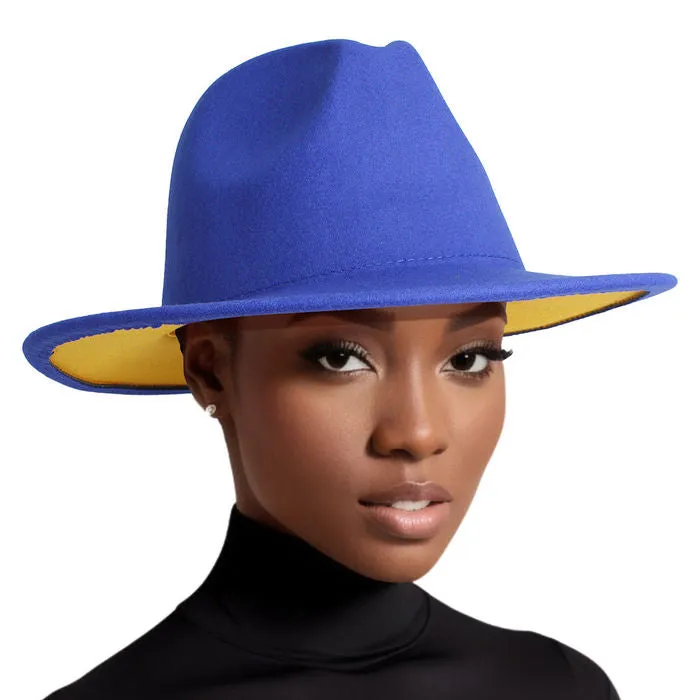 Fedora Two Tone Wide Brim Hat for Women