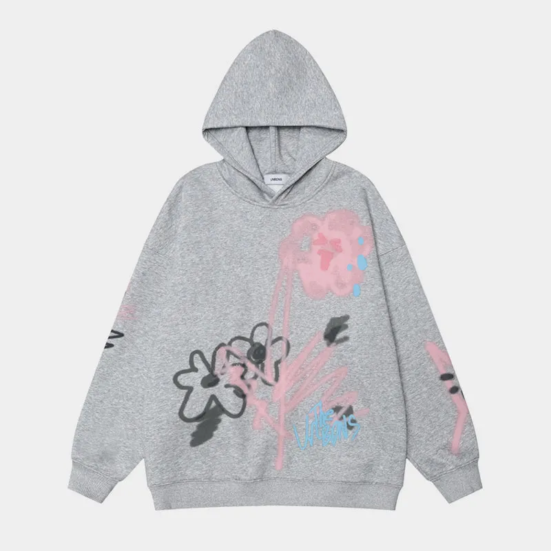 Flower | Y2K Inspired Grey Graphic Hoodie