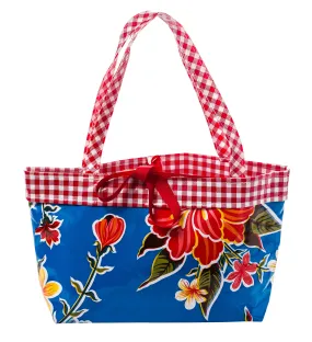 Freckled Sage Oilcloth Handbag in Hawaii Blue